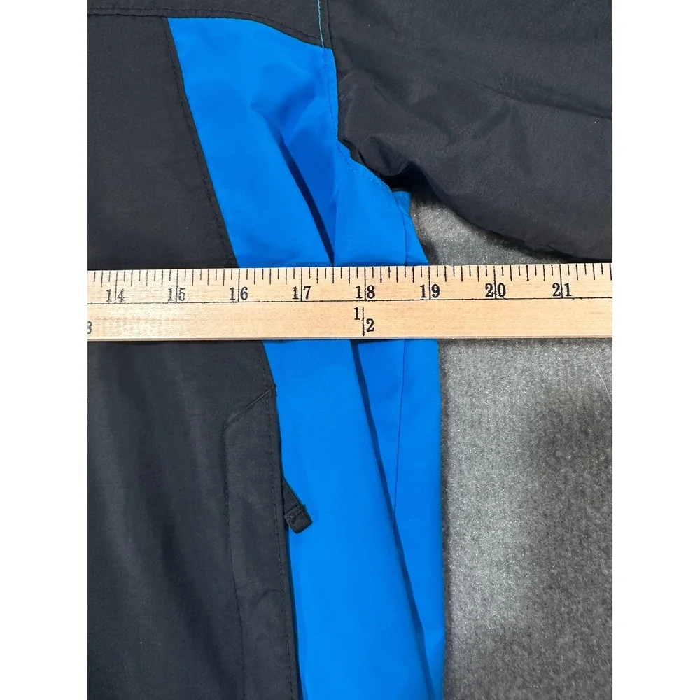 Columbia Interchange Jacket Mens Large 14/16 Black Blue Hooded Colorblock Shell